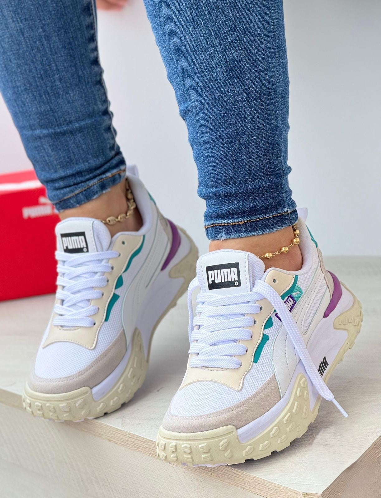 Puma Vis2k Soft Blanco Beige Lila