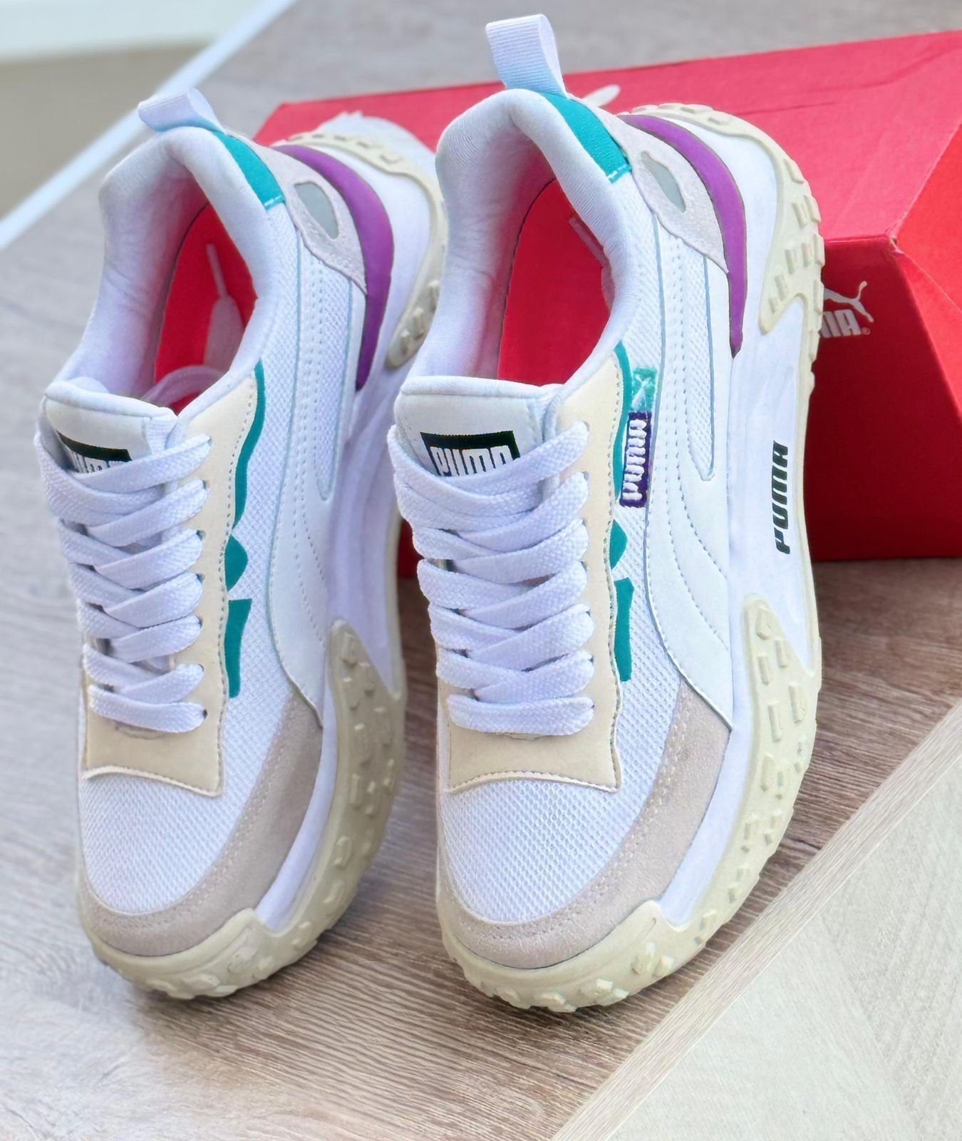 Puma Vis2k Soft Blanco Beige Lila