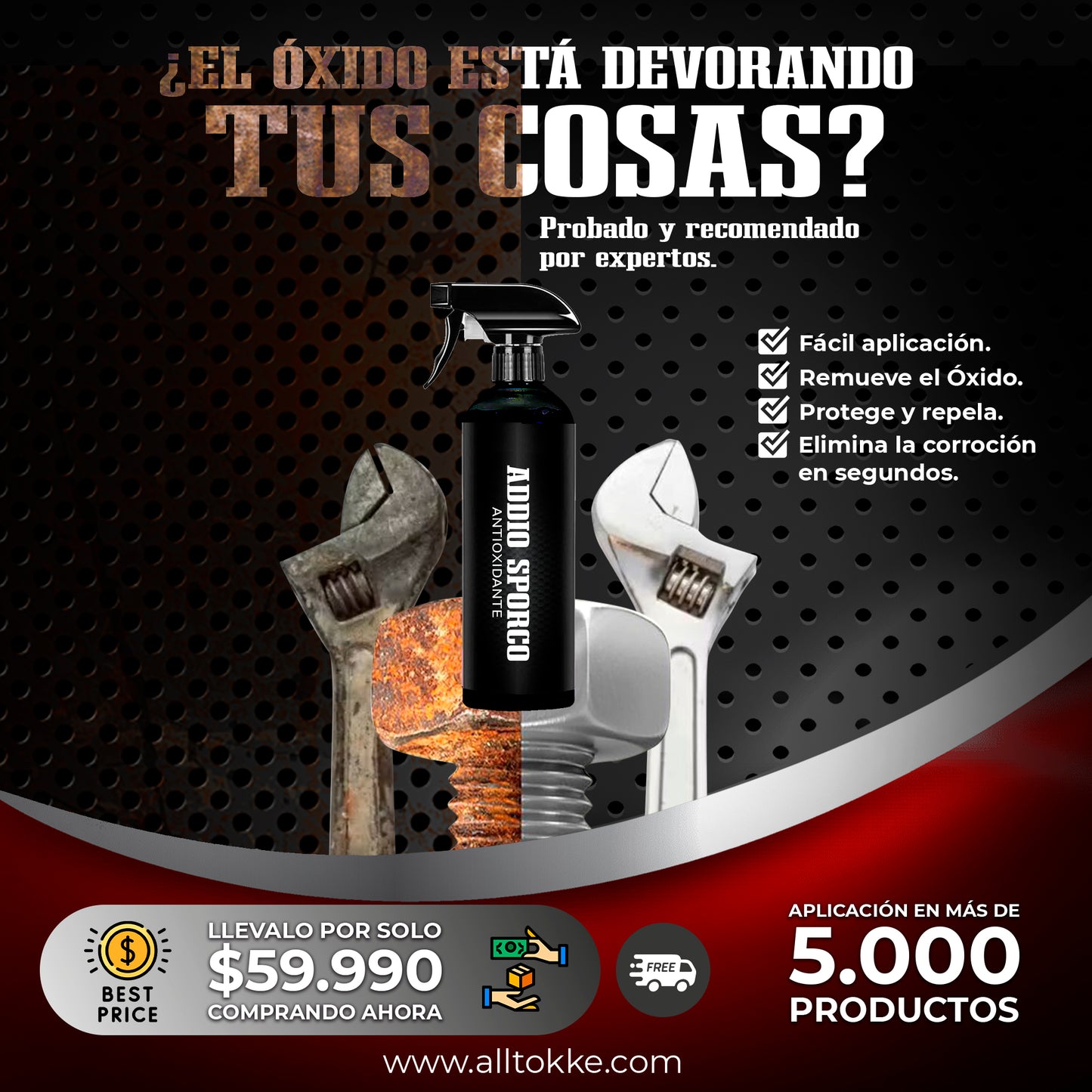 Spray Antioxido Premium - Addio 500ML