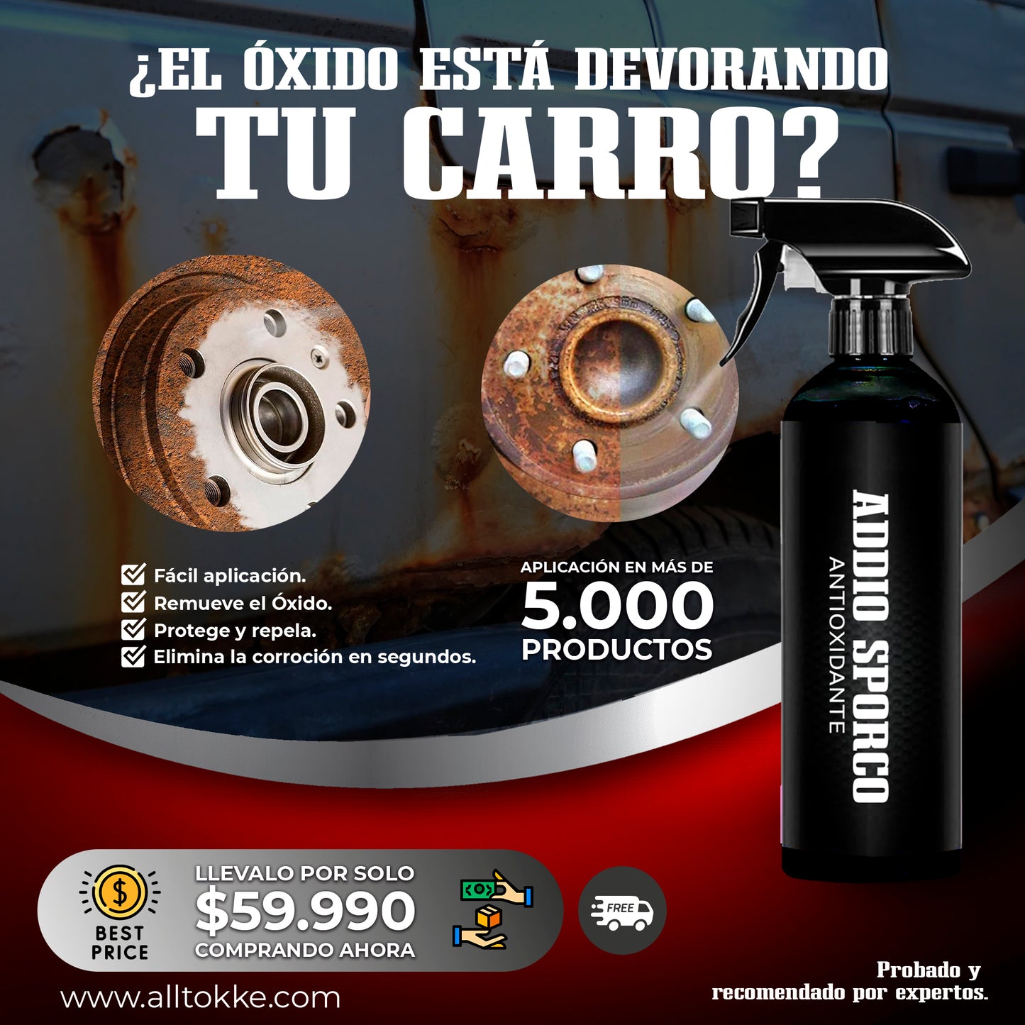 Spray Antioxido Premium - Addio 500ML