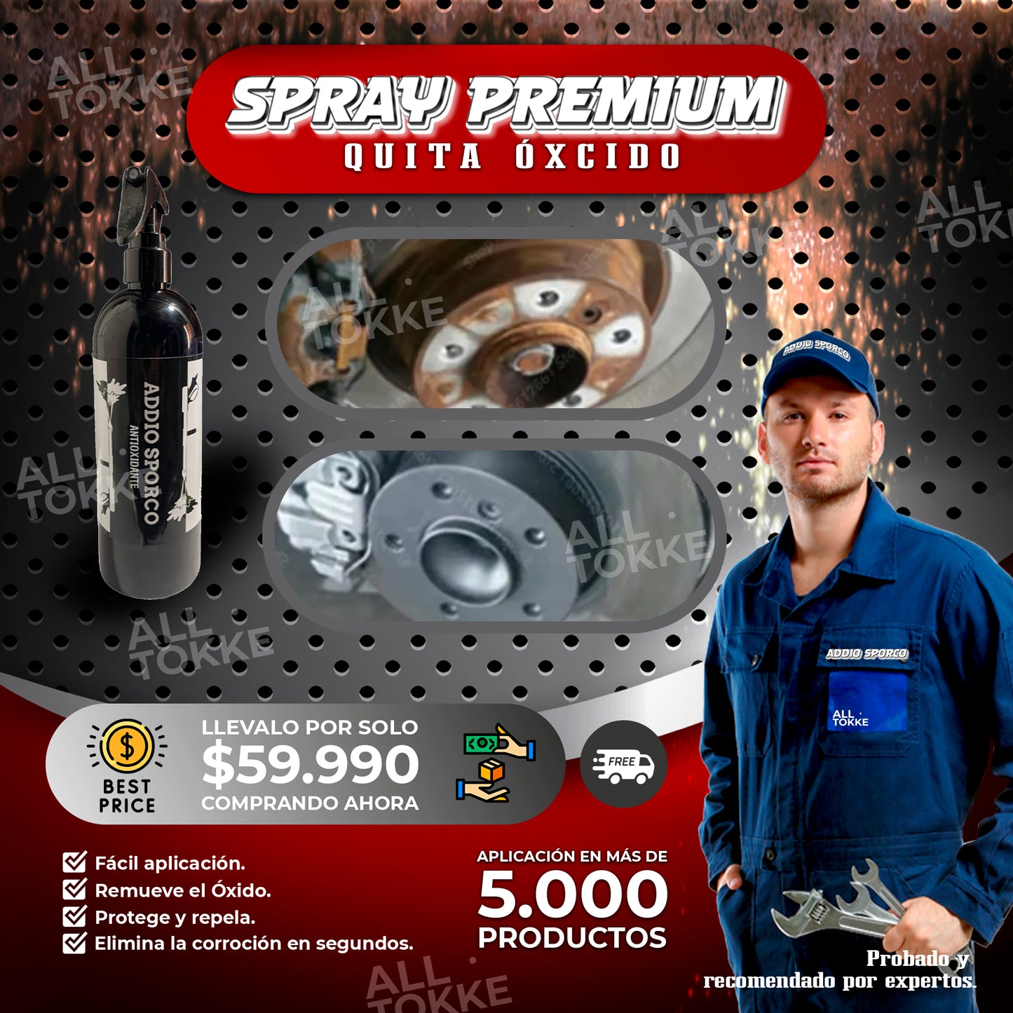 Spray Antioxido Premium - Addio 500ML