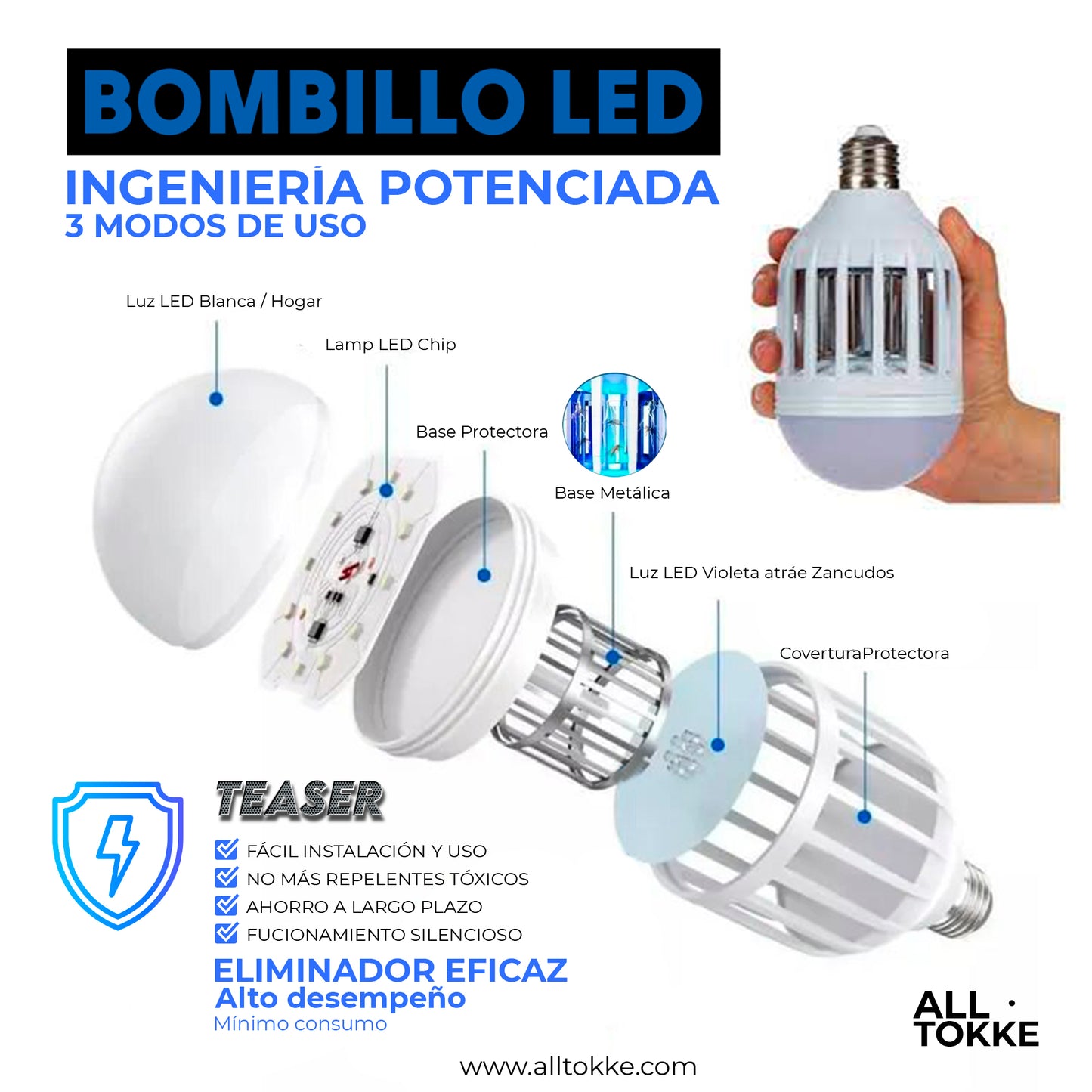 Bombillo Mata Mosquitos Zancudos Moscas