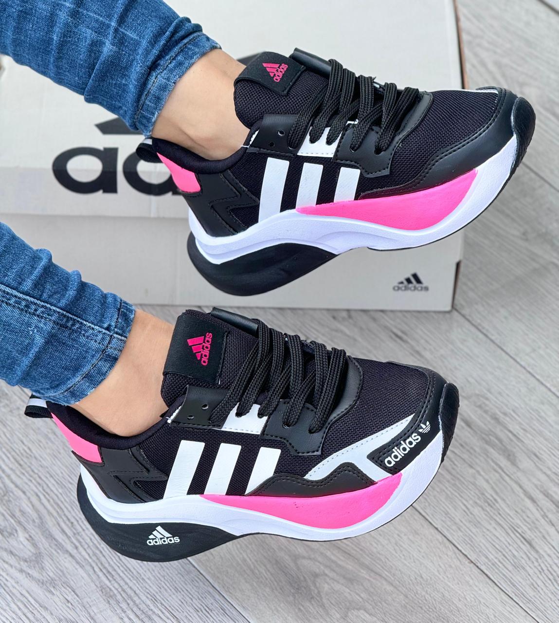 Tenis Adidas Bounce Negro Lila Dama