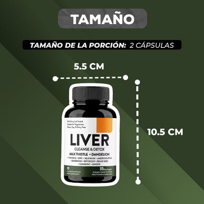 Liver Cleanse & Detox- Suplemento para Desintoxicar y Limpiar el Hígado