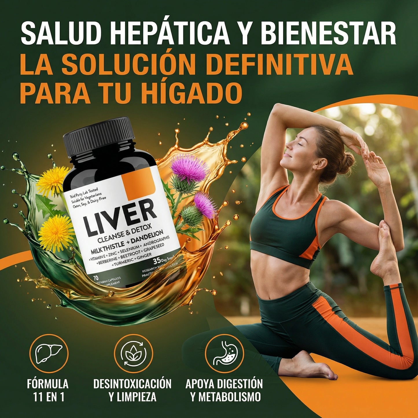 Liver Cleanse & Detox- Suplemento para Desintoxicar y Limpiar el Hígado
