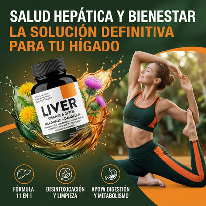 Liver Cleanse & Detox- Suplemento para Desintoxicar y Limpiar el Hígado